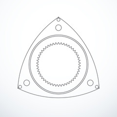 Rotor of rotary Wankel engine. Vector illustration - obrazy, fototapety, plakaty