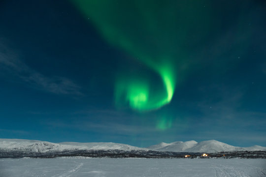 Northern lights in swedish lapland - Abisko , Sweden