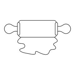 Hands with rolling pin icon vector illustration graphic design