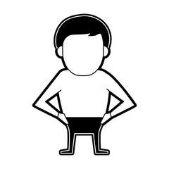 Obraz premium Man faceless cartoon icon vector illustration graphic design