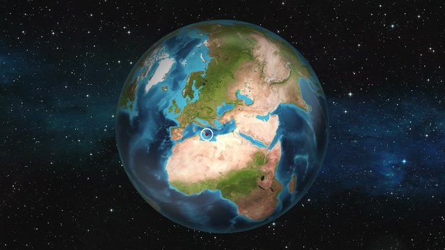 Earth Zoom In - Valletta, Malta