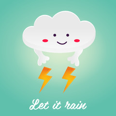 Illustration of the funny cloud with lights.
