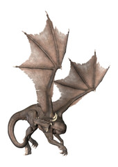 Naklejka premium 3D Rendering Fantasy Dragon on White