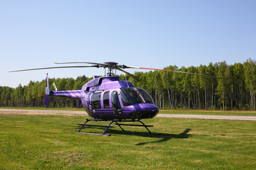 Aircraft - Purple helicopter front view © Primastock