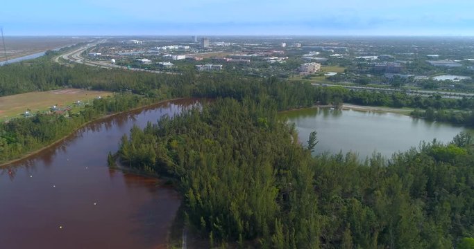 Aerial video Markham Park and Weston Florida I75 expressway