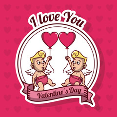 Happy valentines day card icon vector illustration graphic design