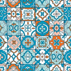 Behang Marokkaanse tegels Spaans tegelspatroon