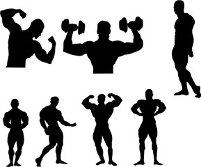 Body builder silhouettes
