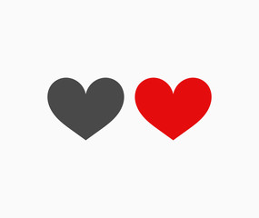 Red and black hearts icons