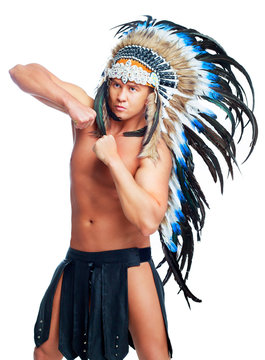 dancer wearing a Native American costume