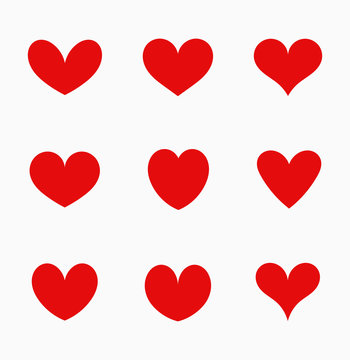 Red hearts icons