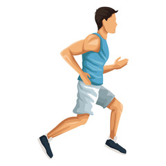 Fitness man running icon vector illustration graphic design