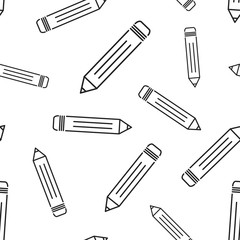 Pencil seamless pattern background. Business flat vector illustration. Pencil sign symbol pattern.