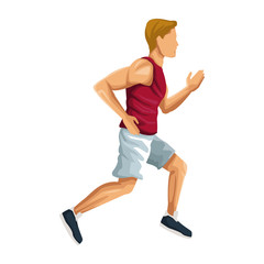 Fitness man running icon vector illustration graphic design