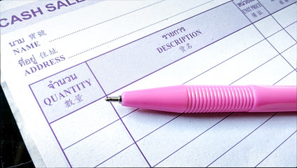 Handwritten Order Sheet with English, Thai and Chinese Labels for Sales.