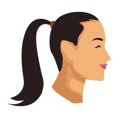 Woman head silhouette icon vector illustration graphic design