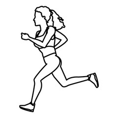 Fototapeta na wymiar Fitness woman running icon vector illustration graphic design