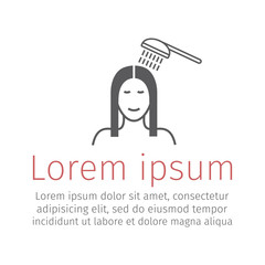 Take a shower line icon Vector sign for web graphic.