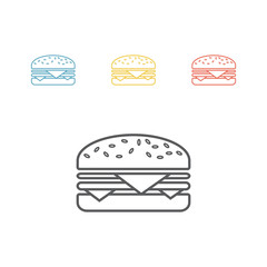 Hamburger. Line icon. Vector sign.