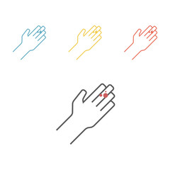 Herpes on hands line icon. Vector icon for web graphic.