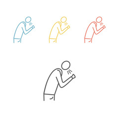 Sneezing. Vector icon for web graphic.