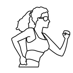 Fitness woman profile icon vector illustration graphic design