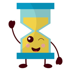 hourglass time wink kawaii character vector illustration