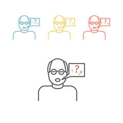 Speech problems. Vector icon for web graphic.