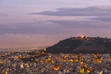 Schilderijen op glas View of Athens from Lycabettus hill at dawn, Greece.    © milangonda