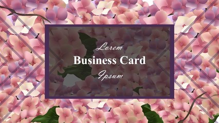 Business card flowers Vector background. Place for text. Floral Templates