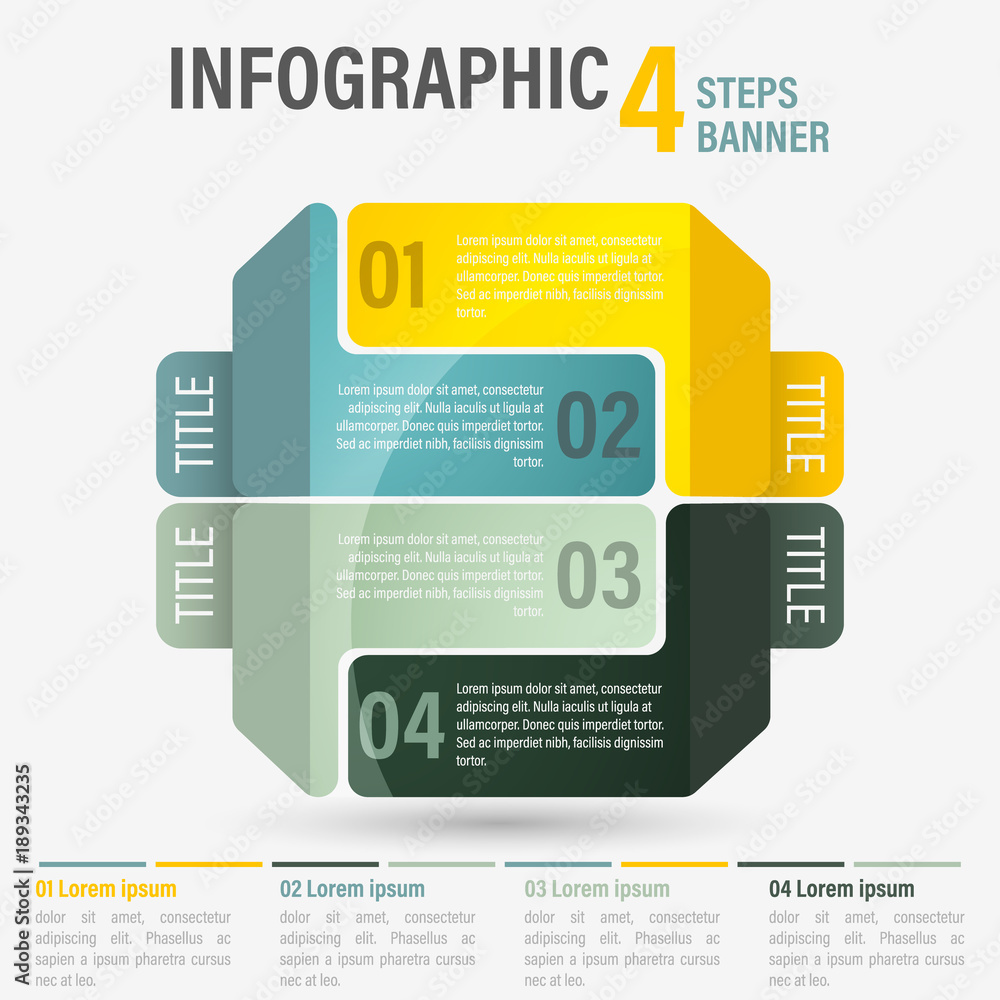 Fototapete abstract business four steps infographic template with perspective. can be used for layout, workflow