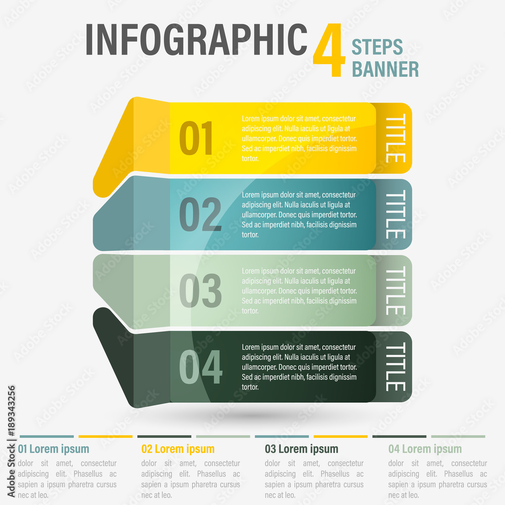Poster abstract business four steps infographic template with perspective. can be used for layout, workflow