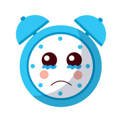 kawaii cartoon clock alarm character vector illustration