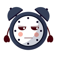 kawaii cartoon angry clock alarm character vector illustration