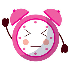 kawaii cartoon clock alarm character vector illustration