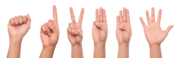 Male hand gesture and sign collection