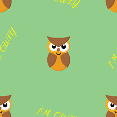 cute owl seamless background