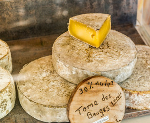  Different cheeses at open air-market.