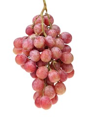 Bunch of red grapes isolated on white background.