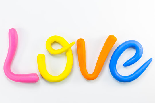 the word love in colorful alphabet for valentine