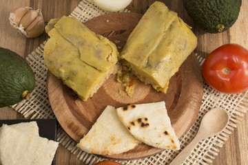 Tamal, traditional Colombian food