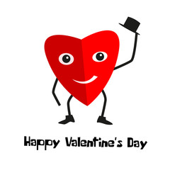 Happy Valentines Day Red Heart Character