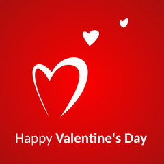 Happy Valentines Day White Heart With Tagline