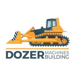 Mashines building promo poster with huge yellow dozer © Shanvood