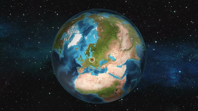 Earth Zoom In - Warsaw, Poland
