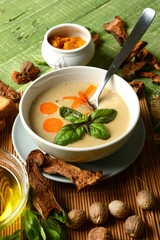 porcini mushroom soup with carrots