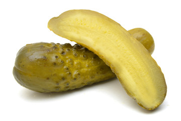Pickled cucumbers Isolated on white