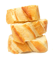 slices of white sandwich bread isolated on a white background