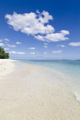 Crystal clear beach of Mauritius Island in summer
