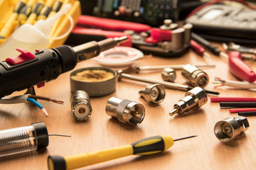 A set of tools for repairing radio